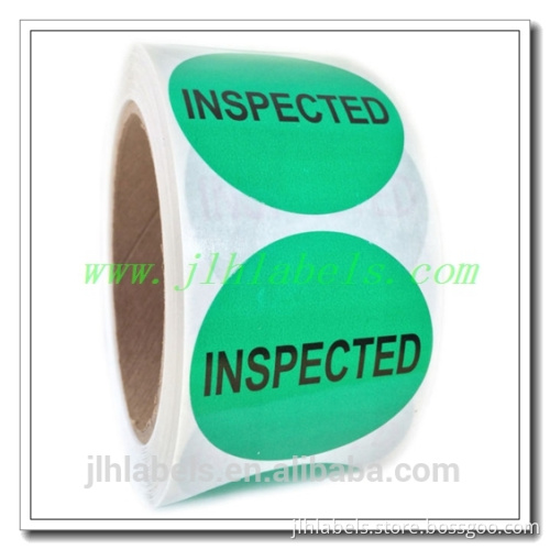 "QC REJECTED""INSPECTED""TESTED"Sticker Label,fluorescent color ,2" circle diameter ,500 labels/roll